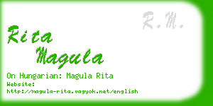 rita magula business card